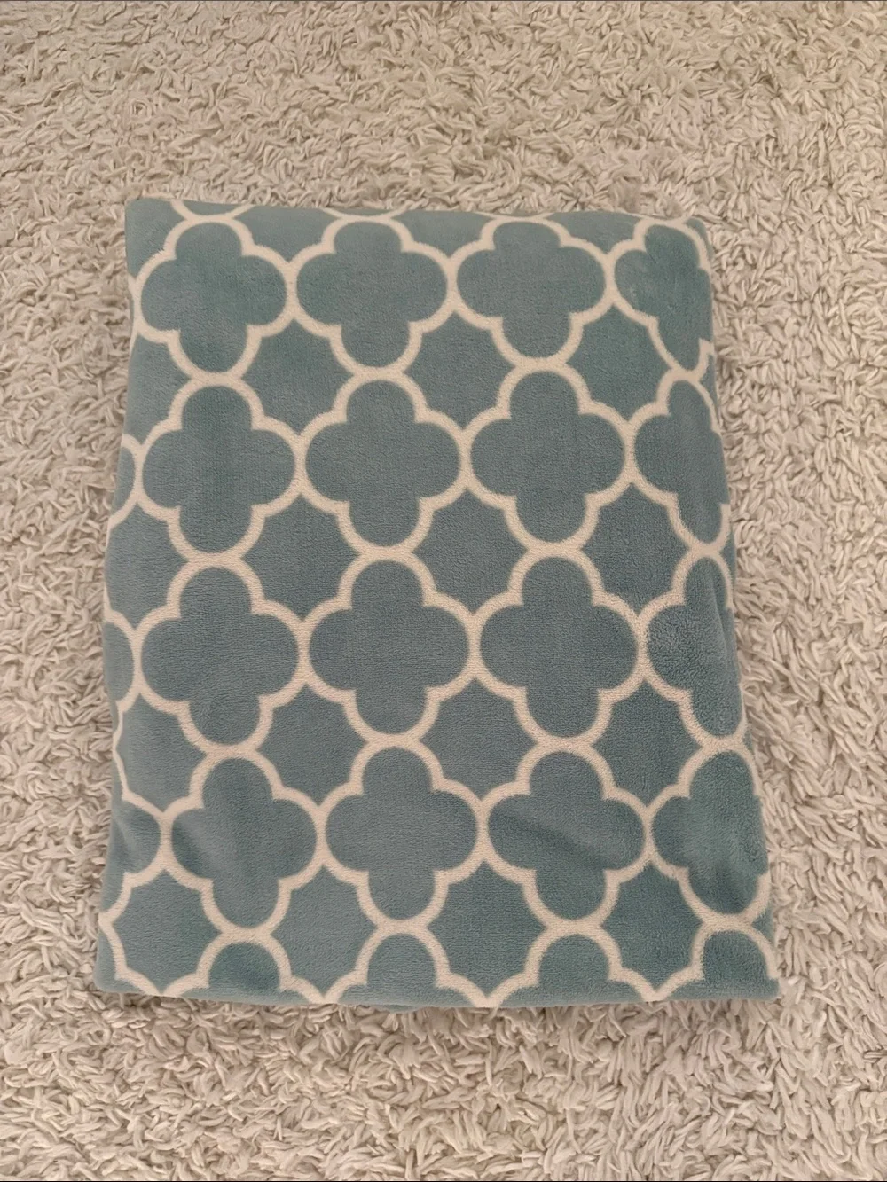 Blue Trellis Pattern Throw Blanket